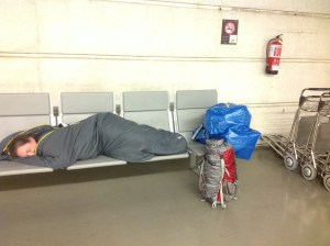 Abby the airport sleeper